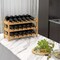 3-Tier Wine Rack Holds 18 Bottles with PU Coating and Anti-Slip Feet